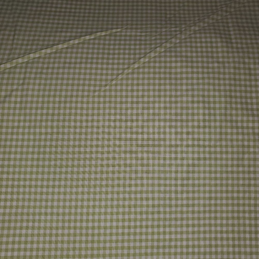 Pottery Barn kids green and white gingham duvet cover